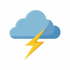 Simple graphic icon of a light blue cloud with a yellow lightning bolt.