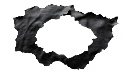 A torn piece of black paper revealing a blank white background. creating a contrast that draws attention to the empty space. ideal for creative designs or templates