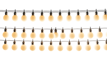 Decorative wire balls and string lights or Christmas and New Year cotton ball light garland image transparent background