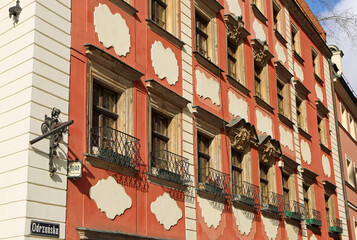 Decorative facade of tenement - Wroclaw, Poland