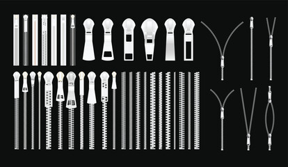 Comprehensive Collection of Zipper Components and Fasteners