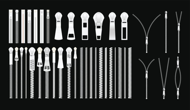 Comprehensive Collection of Zipper Components and Fasteners