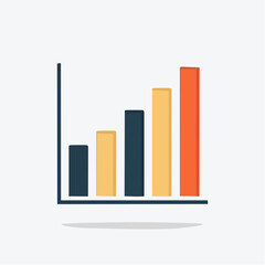 A bar chart showing growth or progress with multiple colored bars on a light background.