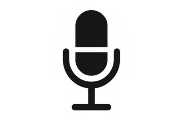 Microphone icon illustrating audio recording, broadcast, speech, and communication on a transparent background