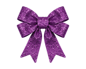Purple bow isolated on white background, Bow isolated, Ribbon Isolated, Gift, decorative elements, Knot, Glitter Ribbon.