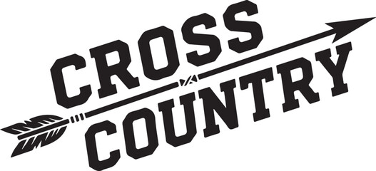 Cross country running sport graphic with arrow vector illustration design