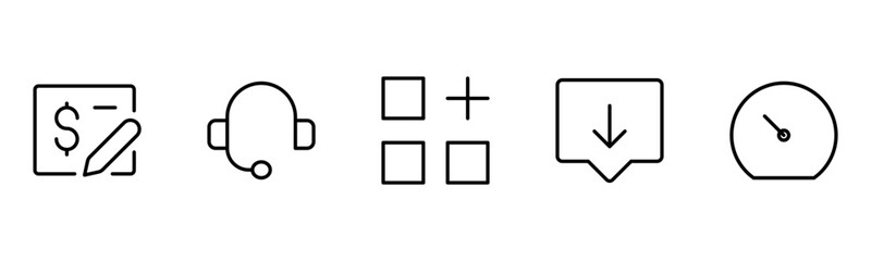 Obraz premium UX UI web icons. Vector illustrator, Suitable for Web Page, Mobile App, Web, and Print.