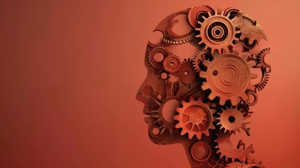 Celebration of world logic day with abstract mechanical human head design concept. Horizontal banner. Copy space. Creativity and Knowledge. World Philosophy Day