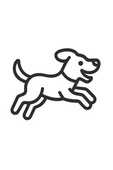 Fototapeta premium Minimalist outline of a cheerful domestic dog leaping forward in a playful motion