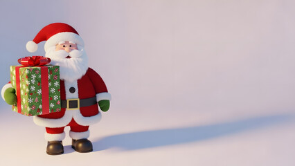 Santa Claus with a Christmas Gift: Festive Holiday Character Illustration