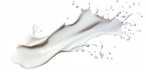 A dynamic splash of white liquid gracefully arcs across a pristine background. capturing the essence of fluid motion and purity. ideal for creative and culinary applications