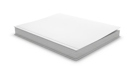 Clean white book mockup for design presentations and project demonstrations with ample copy space