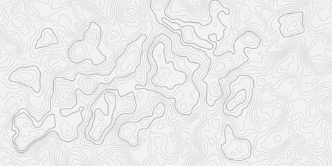 Modern Abstract Geographic Elevation Line Map with Seamless Ornamental Terrain Pattern