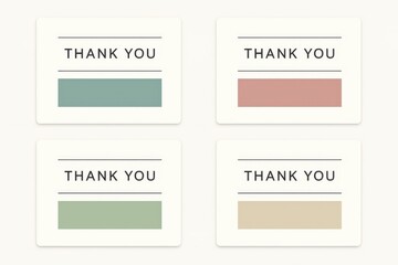 Elegant collection of thank you cards featuring muted color palettes and minimalistic designs presenting appreciation in various tones promoting heartfelt sentiments and genuine gratitude
