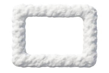 Naklejka na ściany i meble Snow frame border with fluffy white texture, creating a winter design around a transparent background