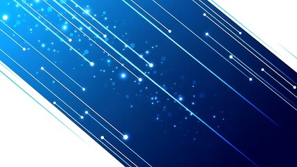 Abstract blue background with glowing lines and bright dots design