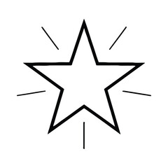 Obraz premium Black outline of a five-pointed star with radiating lines