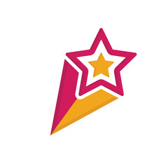 Colorful icon for stickers star