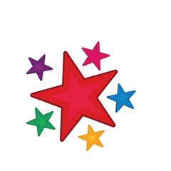 Colorful icon for symbolism star