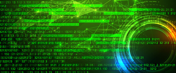 Abstract Binary Software Programming Code Background. Random Parts of Program Code. Digital Data Technology Concept. Ultra Wide Vector Illustration.