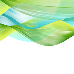 Dynamic Abstract Waves in Green and Blue Hues