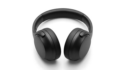 Modern black wireless headphones for audio listening and music enjoyment