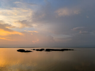 Scenic View of Lake at Sunset