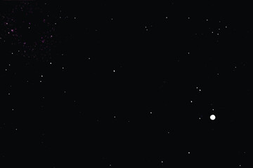 a depiction of two distant galaxies with a vast dark space between