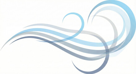 Elegant flowing wind swirl symbolizing movement, air, freshness, and natural energy