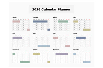 2026 Calendar Planner Template