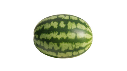 Whole ripe watermelon isolated on transparent background