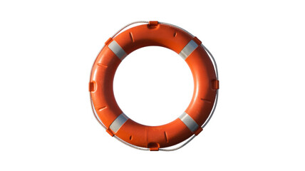 Orange life preserver ring isolated on transparent background
