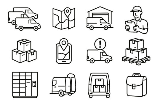 Tracker rear vector delivery bag icon locker dock side icons van parcel