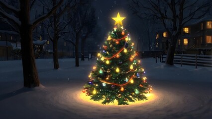 christmas tree in the night