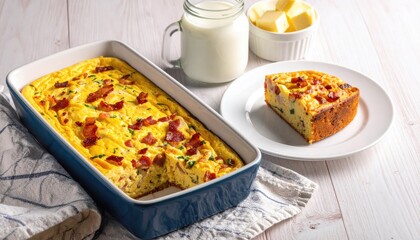 Savory baked egg casserole dish scene