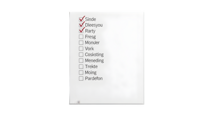 To do list with checkboxes and handwritten text isolated on transparent background