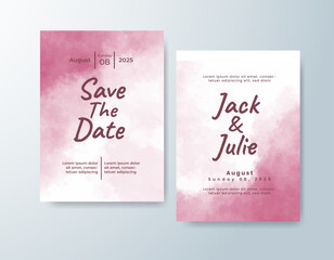 Romantic wedding invitation with airy watercolor blend.
