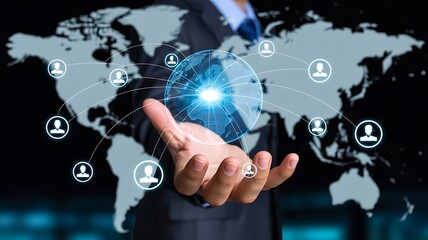Global data sharing and digital connectivity concept
