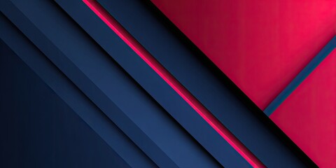 Obraz premium Abstract geometric composition. Dark blue angled lines meet vibrant pink. Modern design for backgrounds