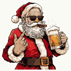 santa claus with beer