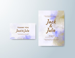 Romantic wedding invitation with airy watercolor blend.