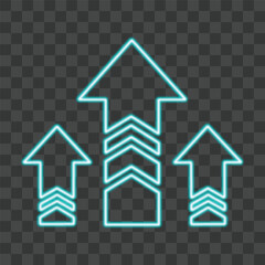 Three arrows chart and diagram, growing graph vector
