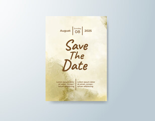 Romantic wedding invitation with airy watercolor blend.