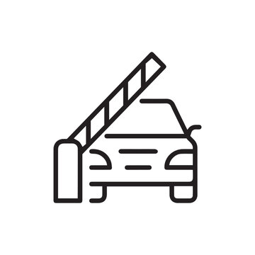 Parking toll gate barrier icon vector sign