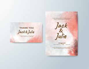 Romantic wedding invitation with airy watercolor blend.