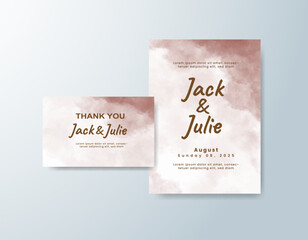 Romantic wedding invitation with airy watercolor blend.