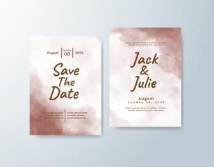 Romantic wedding invitation with airy watercolor blend.