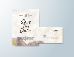Romantic wedding invitation with airy watercolor blend.