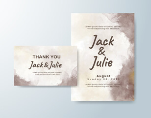 Romantic wedding invitation with airy watercolor blend.