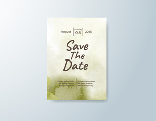 Romantic wedding invitation with airy watercolor blend.